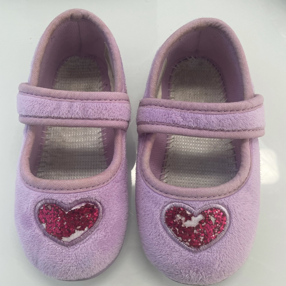 Slippers purple foam trend children’s toddler girls red heart size 8